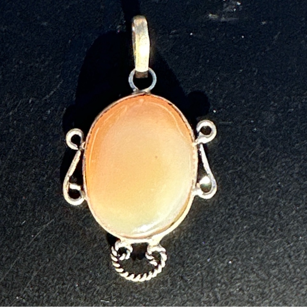 Elegant Peach Agate Pendant